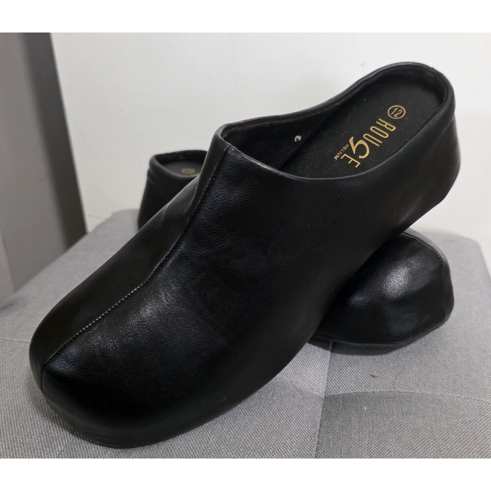 Very Cool Rogue Platform Style Full Leather Bound Slip-on Shoe Clogs Sz 10! EuC